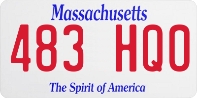 MA license plate 483HQ0