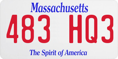 MA license plate 483HQ3