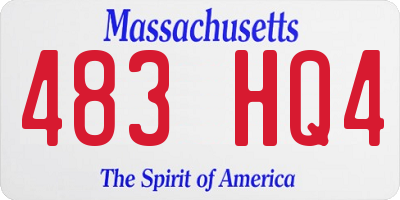 MA license plate 483HQ4