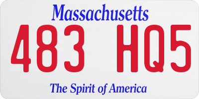 MA license plate 483HQ5