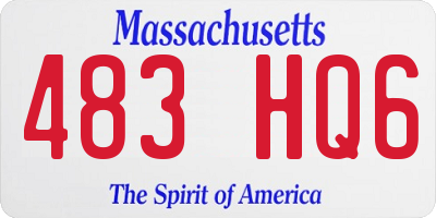 MA license plate 483HQ6