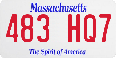 MA license plate 483HQ7