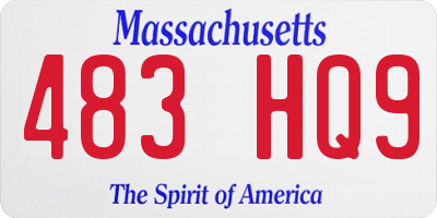 MA license plate 483HQ9
