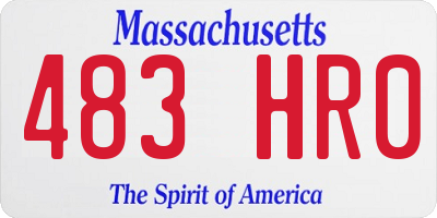 MA license plate 483HR0