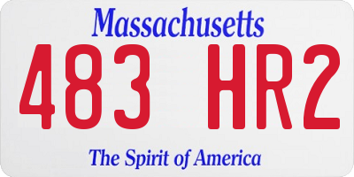 MA license plate 483HR2