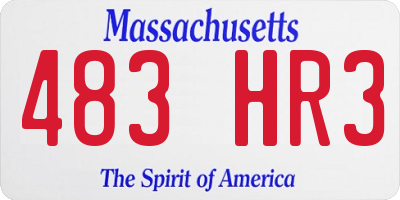 MA license plate 483HR3