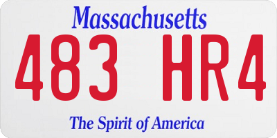 MA license plate 483HR4