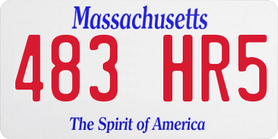 MA license plate 483HR5