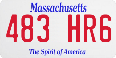 MA license plate 483HR6