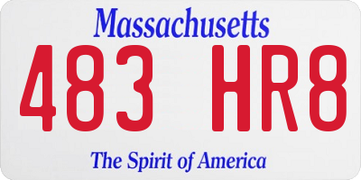 MA license plate 483HR8