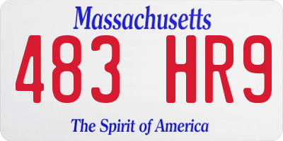 MA license plate 483HR9