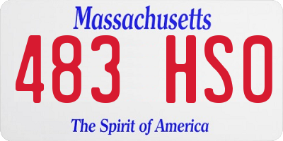 MA license plate 483HS0