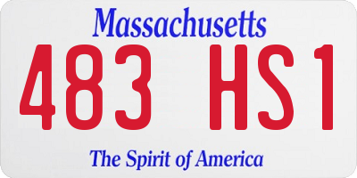 MA license plate 483HS1
