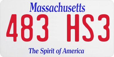MA license plate 483HS3