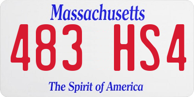 MA license plate 483HS4