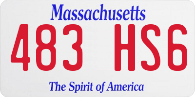 MA license plate 483HS6