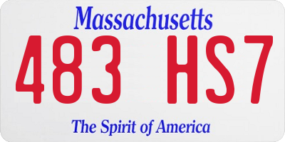 MA license plate 483HS7