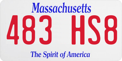 MA license plate 483HS8