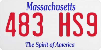 MA license plate 483HS9