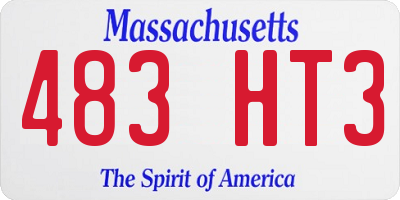 MA license plate 483HT3