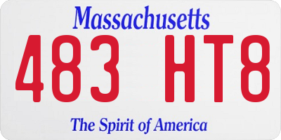 MA license plate 483HT8