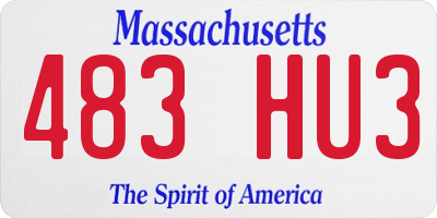 MA license plate 483HU3
