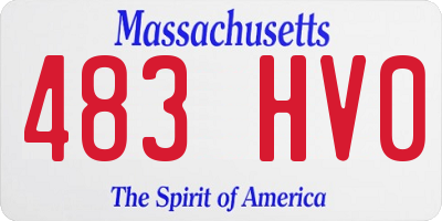 MA license plate 483HV0