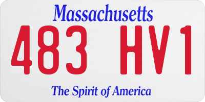 MA license plate 483HV1