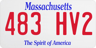 MA license plate 483HV2