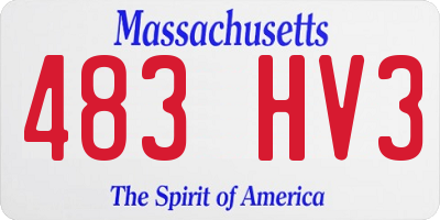 MA license plate 483HV3