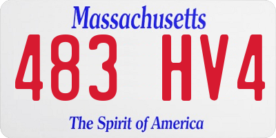 MA license plate 483HV4
