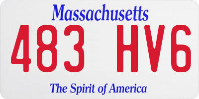 MA license plate 483HV6