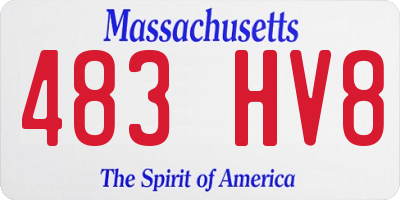 MA license plate 483HV8