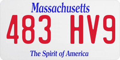 MA license plate 483HV9
