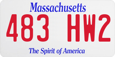 MA license plate 483HW2