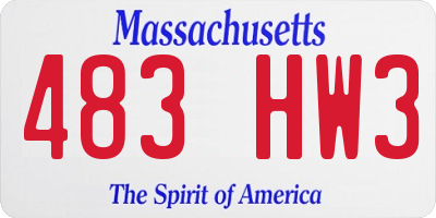 MA license plate 483HW3