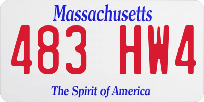 MA license plate 483HW4