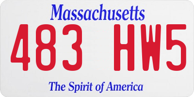 MA license plate 483HW5