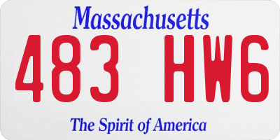 MA license plate 483HW6