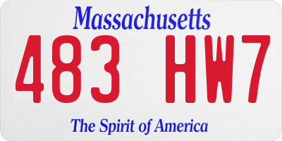 MA license plate 483HW7