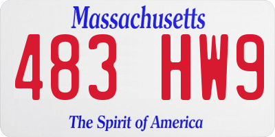 MA license plate 483HW9