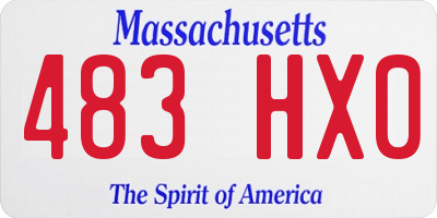 MA license plate 483HX0