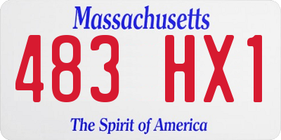 MA license plate 483HX1