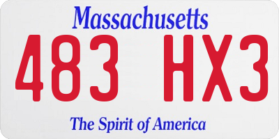 MA license plate 483HX3