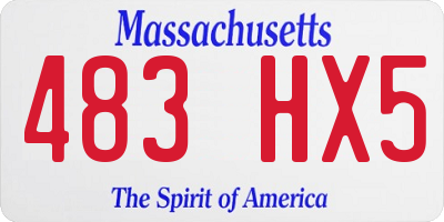 MA license plate 483HX5