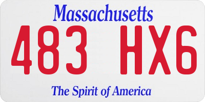 MA license plate 483HX6