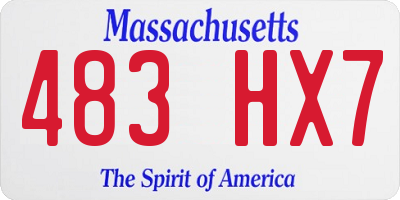 MA license plate 483HX7