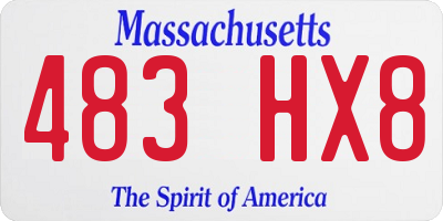 MA license plate 483HX8