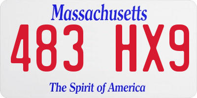 MA license plate 483HX9