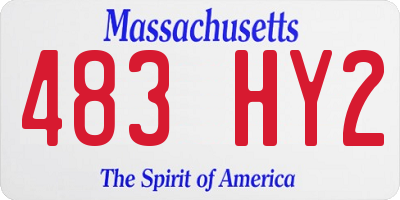 MA license plate 483HY2